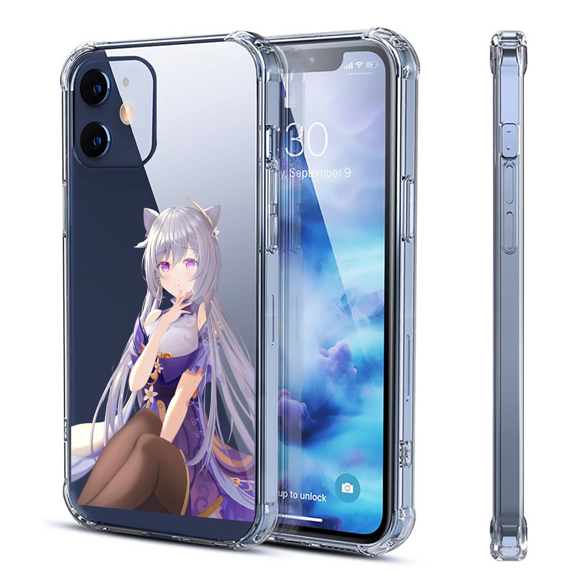 げんし神 刻晴 こくせい genshin Kokusei 【iPhone 12シリーズ対応】透明スマホケース（クリアソフトケース）